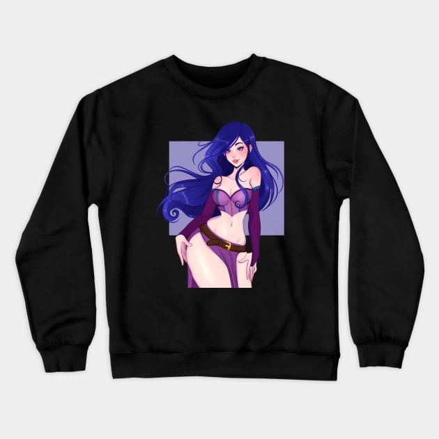 Purple witch Crewneck Sweatshirt by Vivian Valentin Art